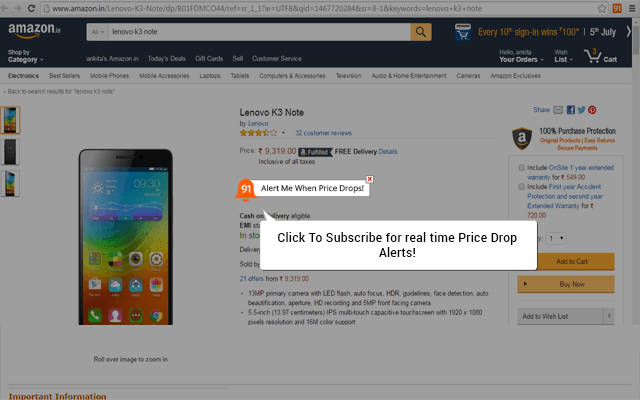 91mobiles Chrome Extension: Add-on To Price Comparison For Lowest Price In The Market