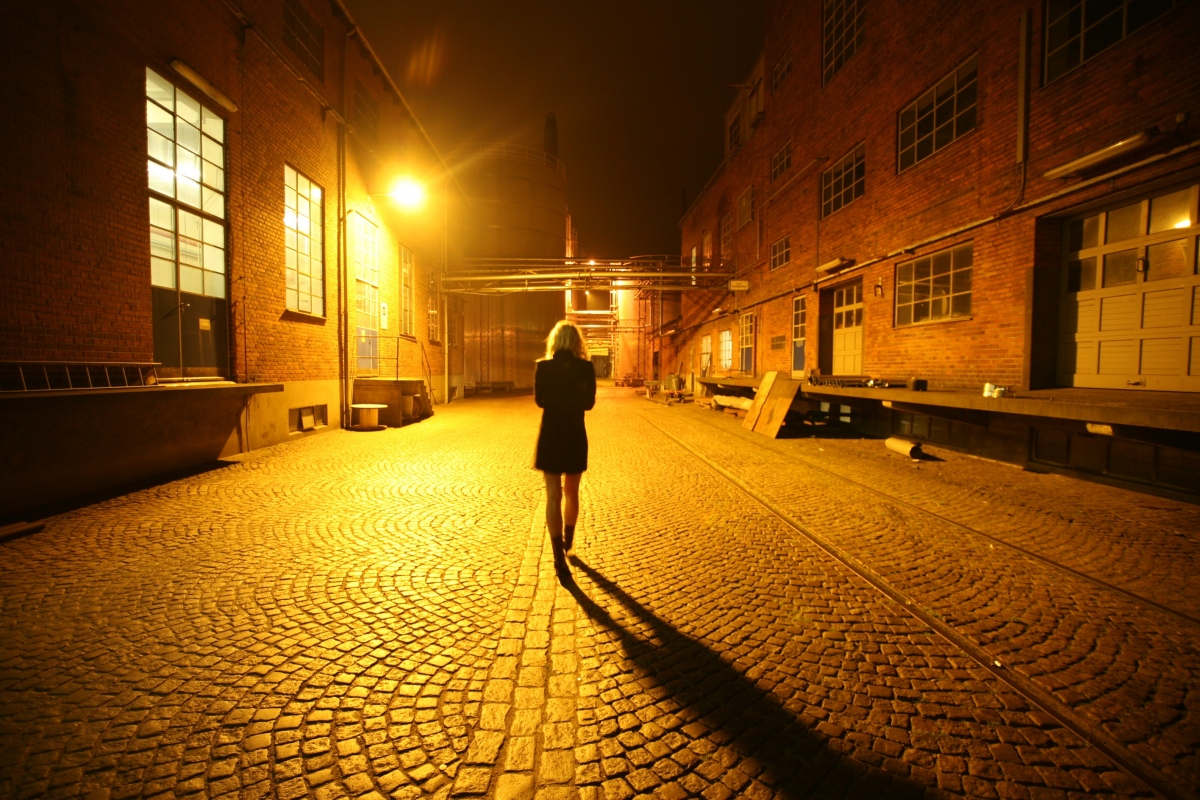 girl walking alone